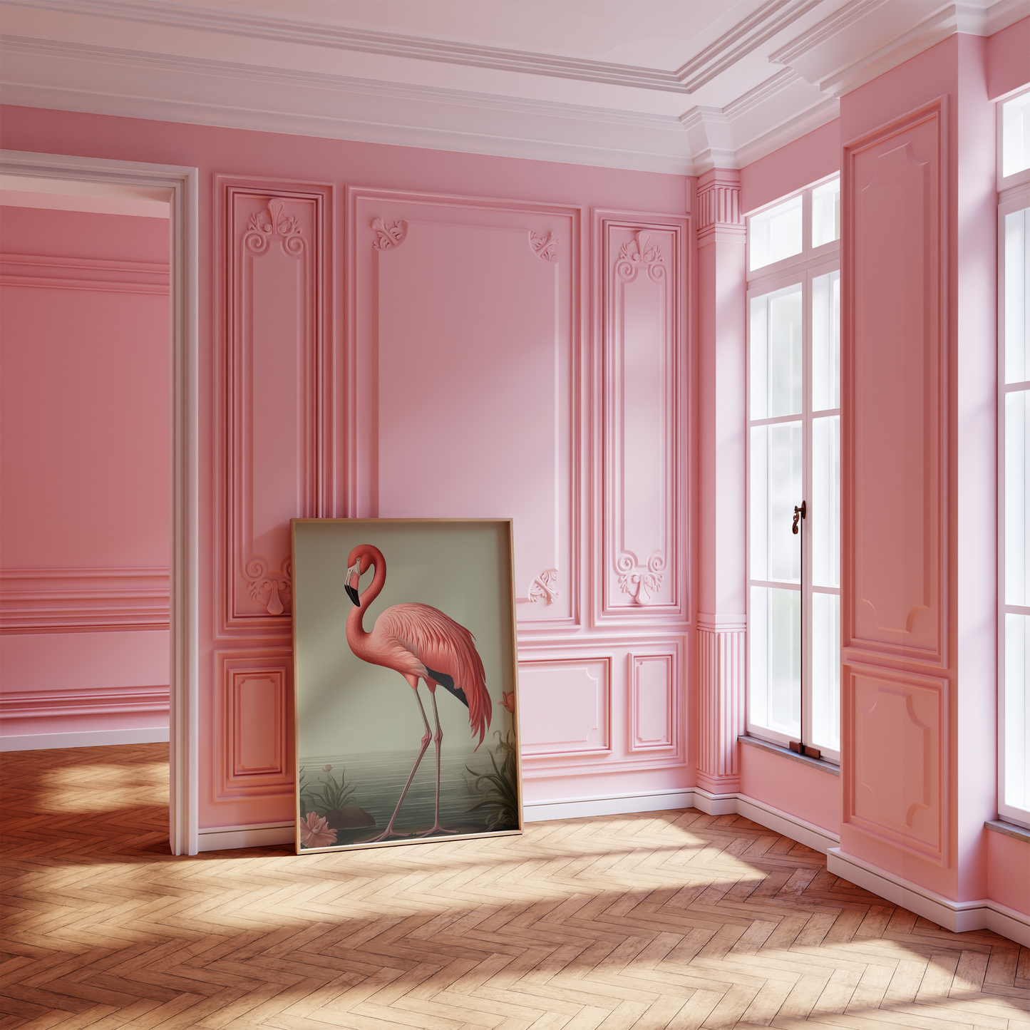 Flamingo Art Print - Vibrant Tropical Bird Illustration