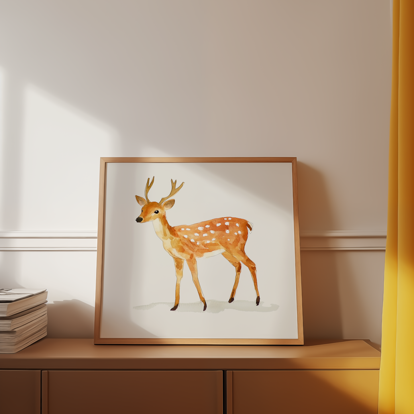 Adorable Watercolor Deer Print - Woodland Nursery
