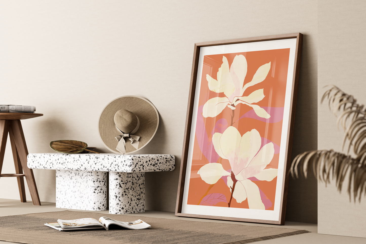 Magnolia Bloom Art Print - Contemporary Floral Wall Decor