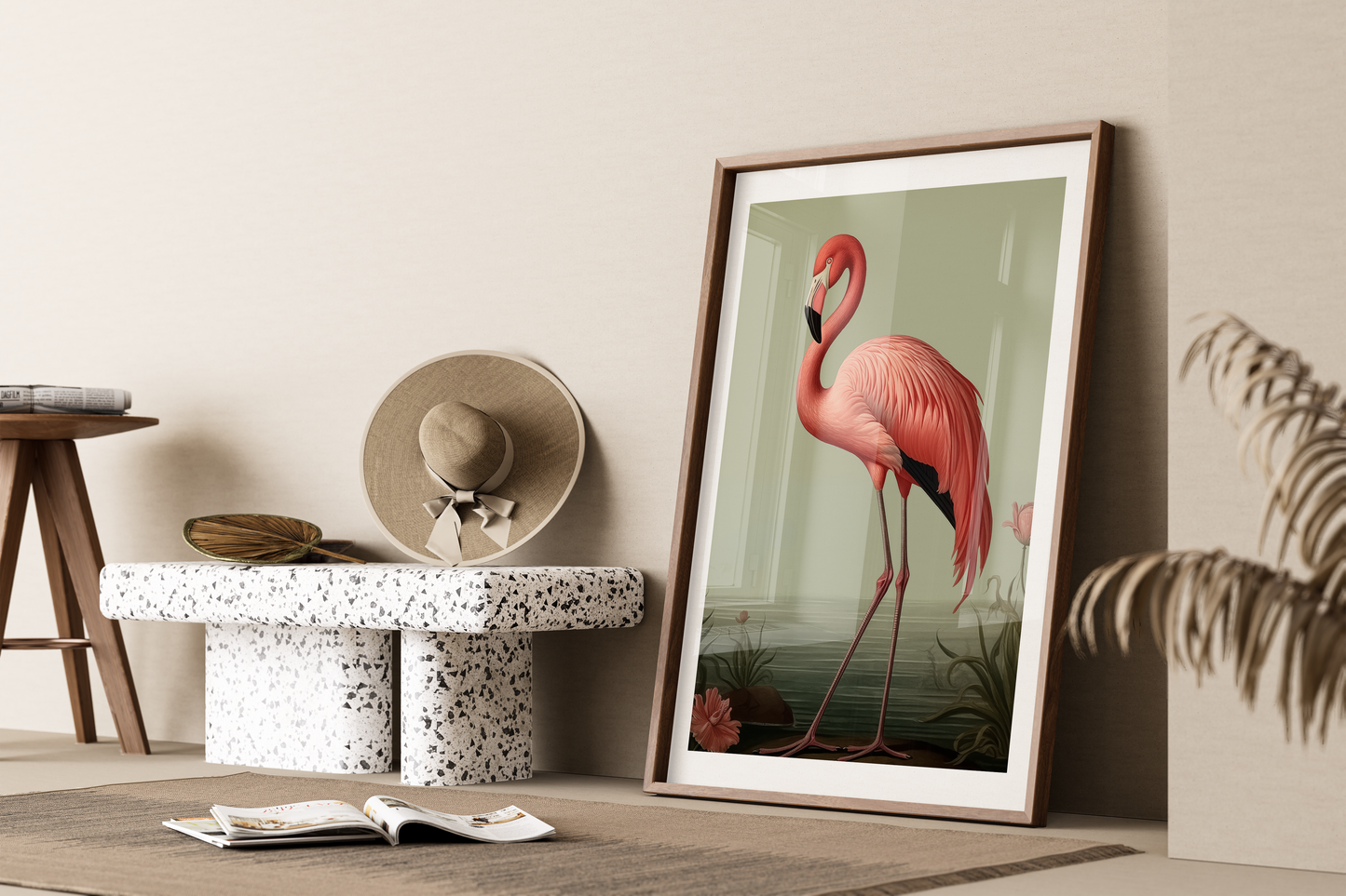 Flamingo Art Print - Vibrant Tropical Bird Illustration