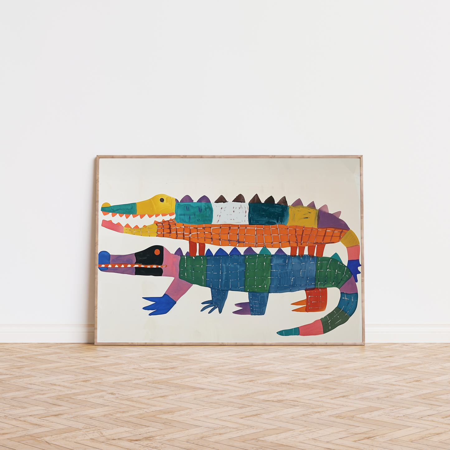 Whimsical Colorful Crocodile Art Print - Colorful Jungle Nursery