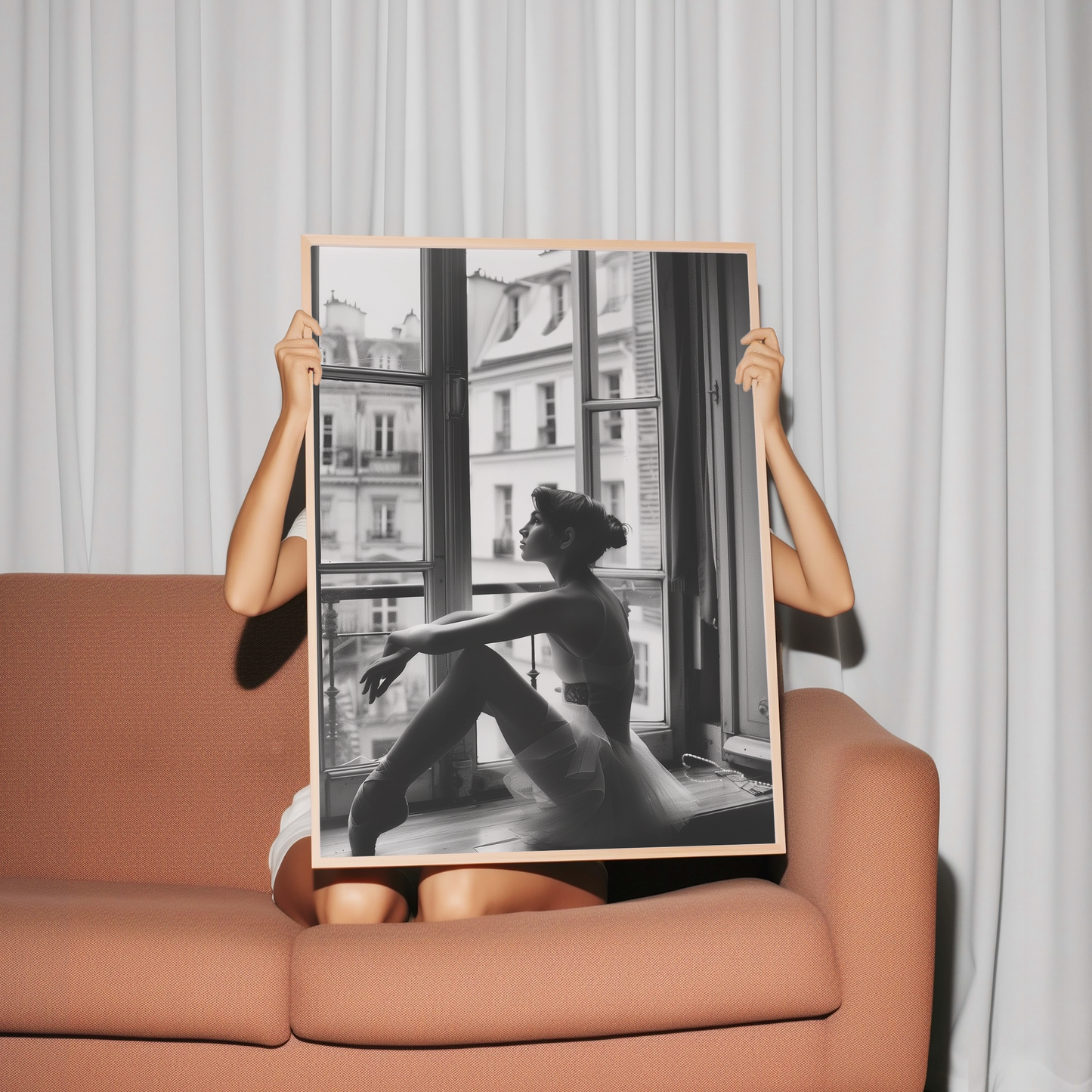 Parisian Ballerina - Elegant Ballet Dancer, Romantic Urban Ballet