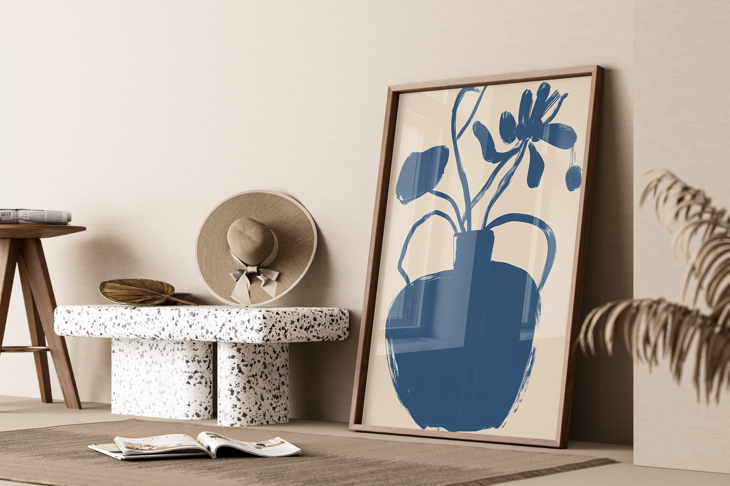 Minimalist Blue Vase Art Print