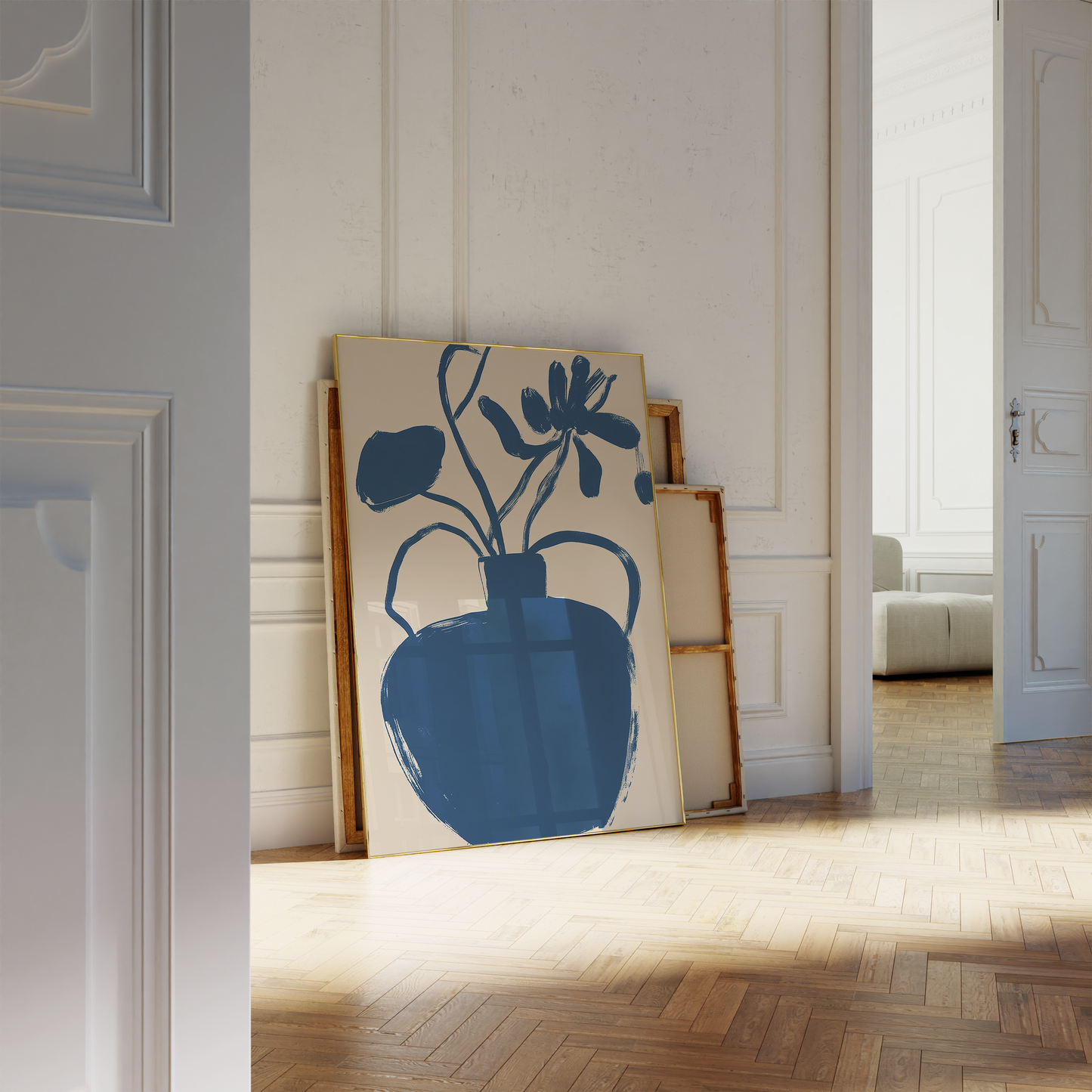 Minimalist Blue Vase Art Print