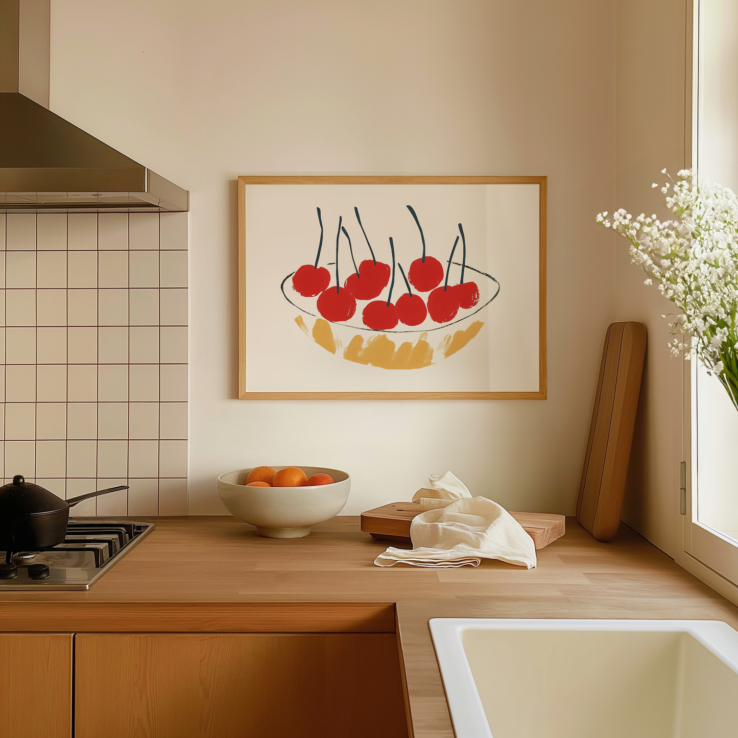 Modern Minimalist Cherry Art Print