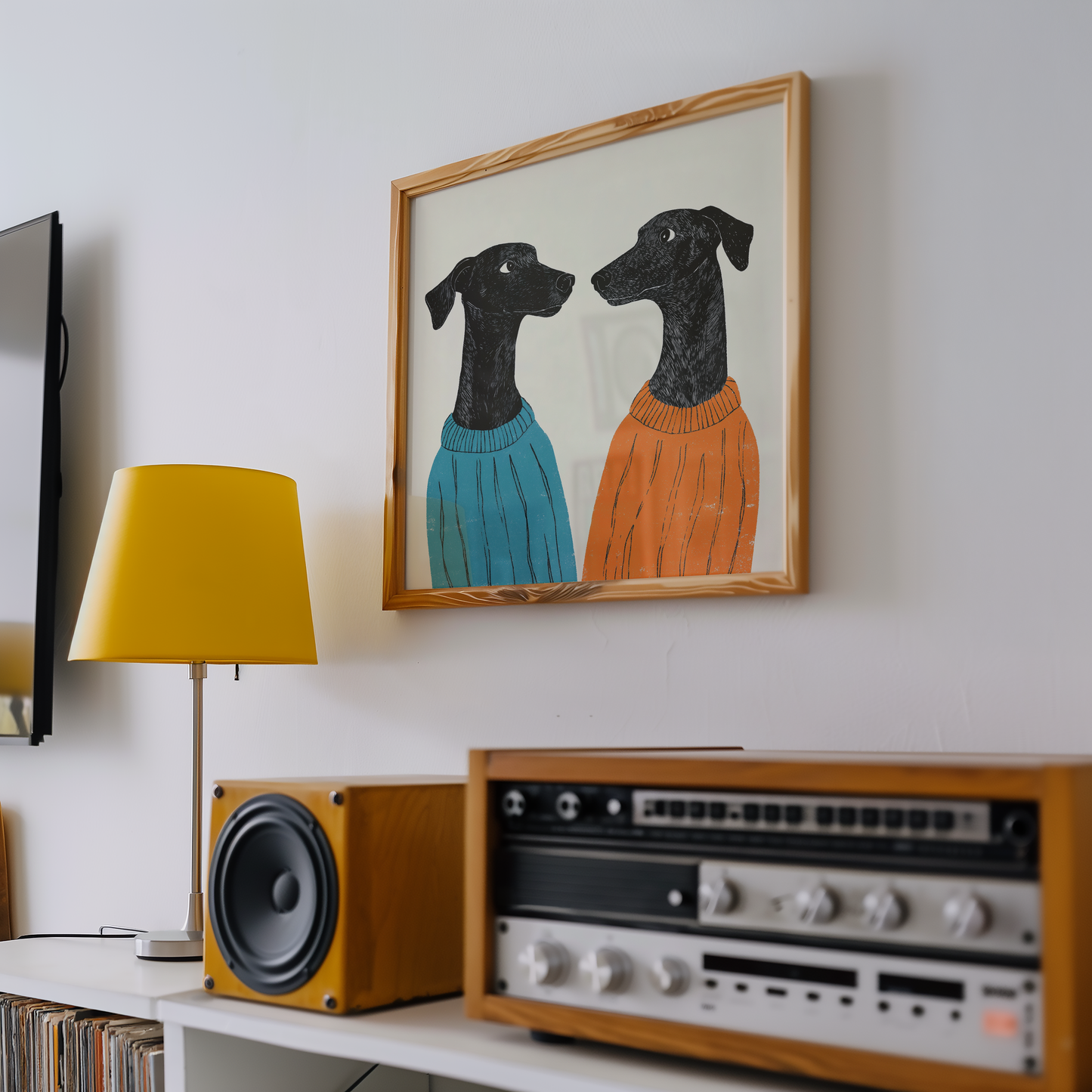 Greyhound Wall Art - Whimsical Dog Print