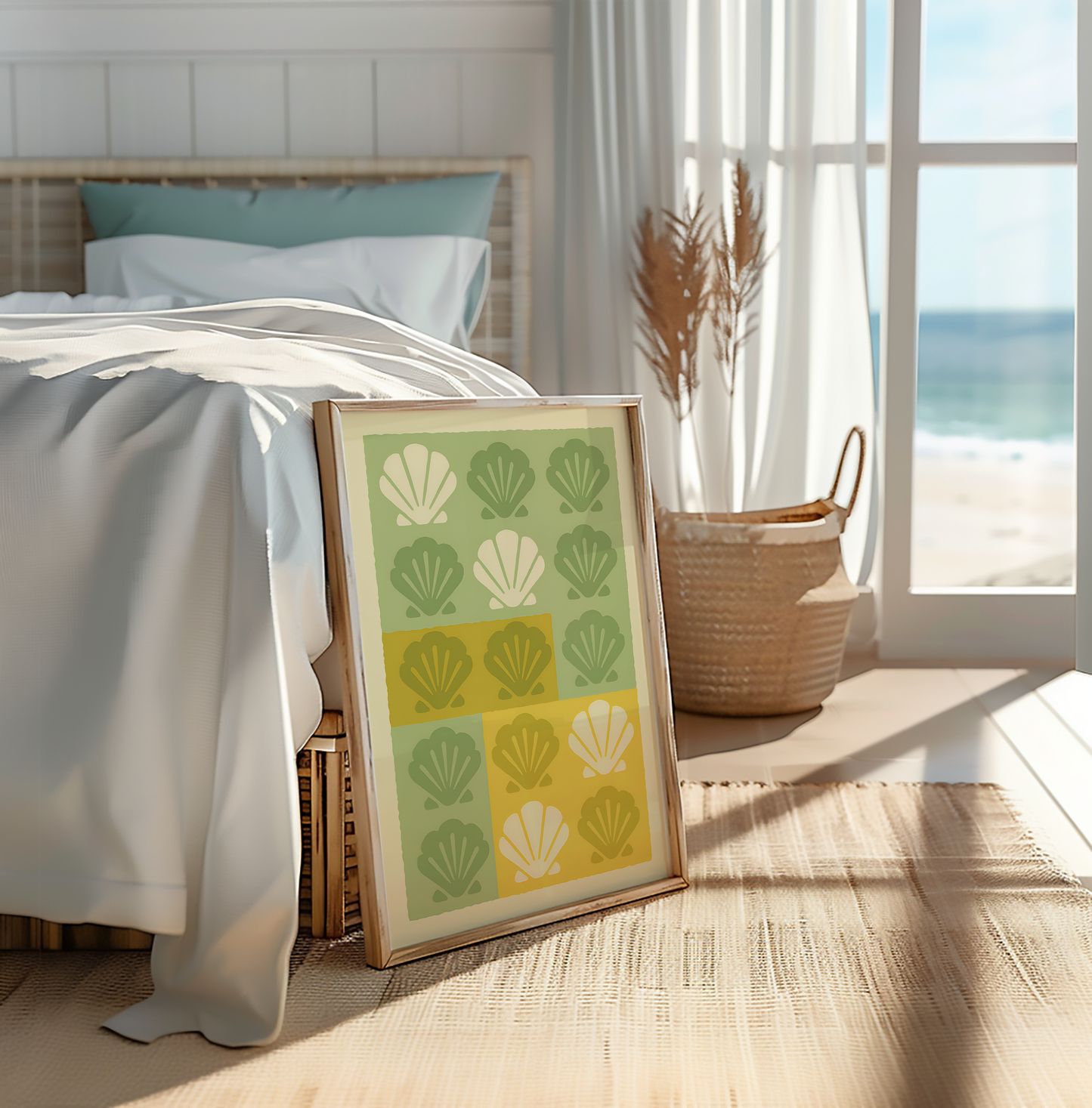 Modern Coastal Shell Art Print