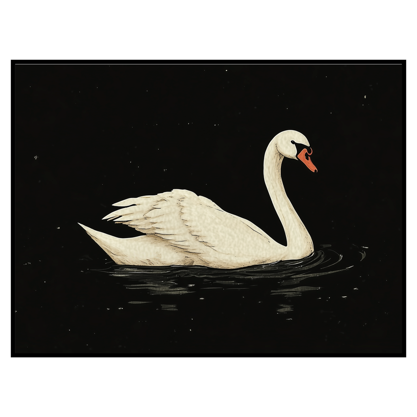 Elegant Vintage Swan Art Print