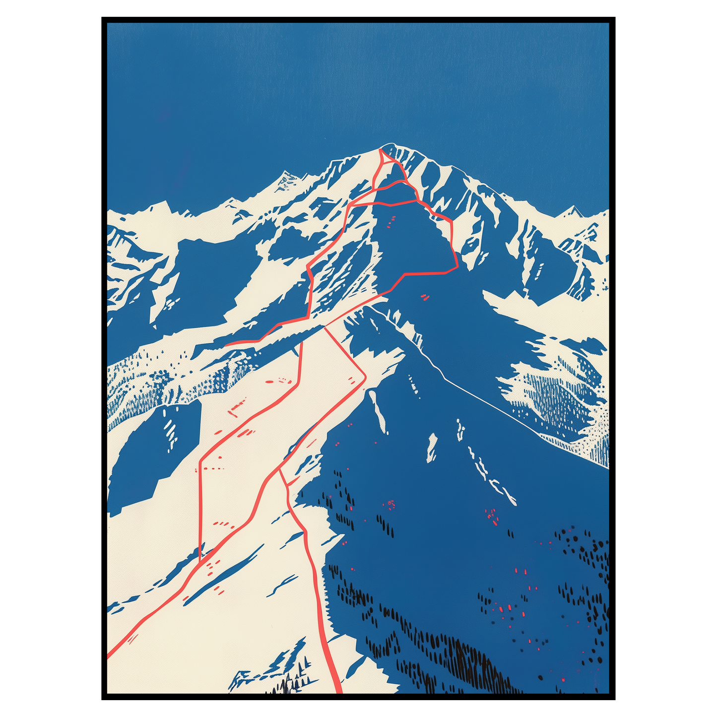 Vintage Ski Slopes Art Print