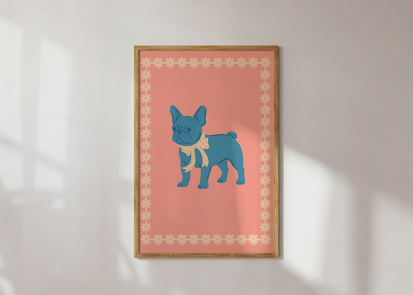 Blue Frenchie Dog Print
