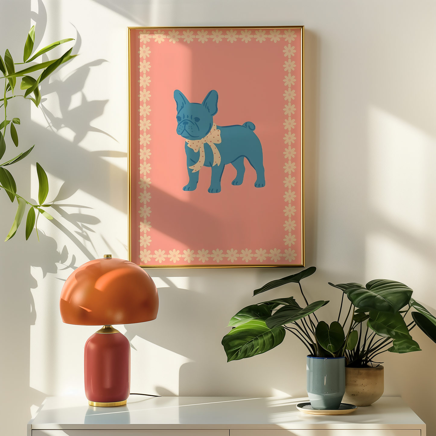 Blue Frenchie Dog Print