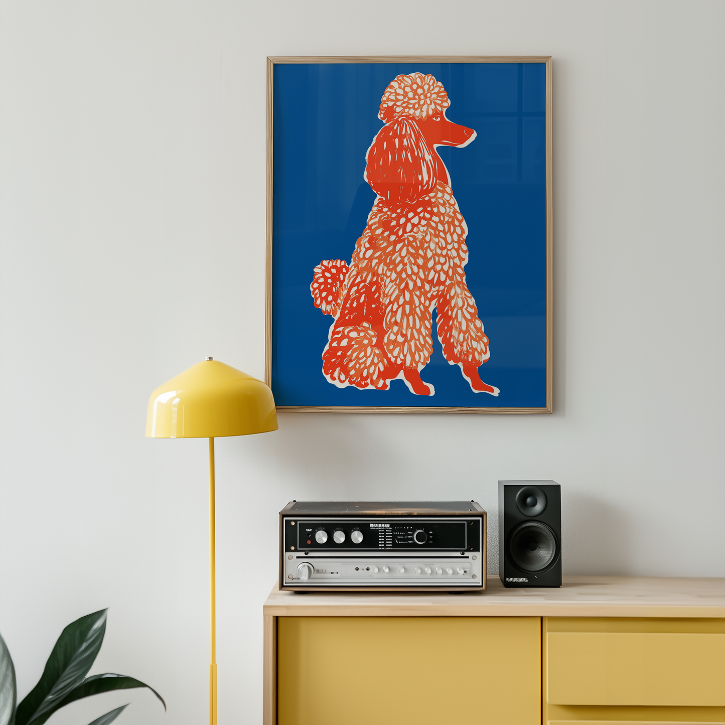 Orange Poodle Print