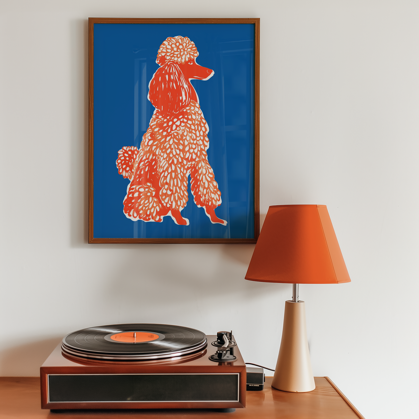 Orange Poodle Print