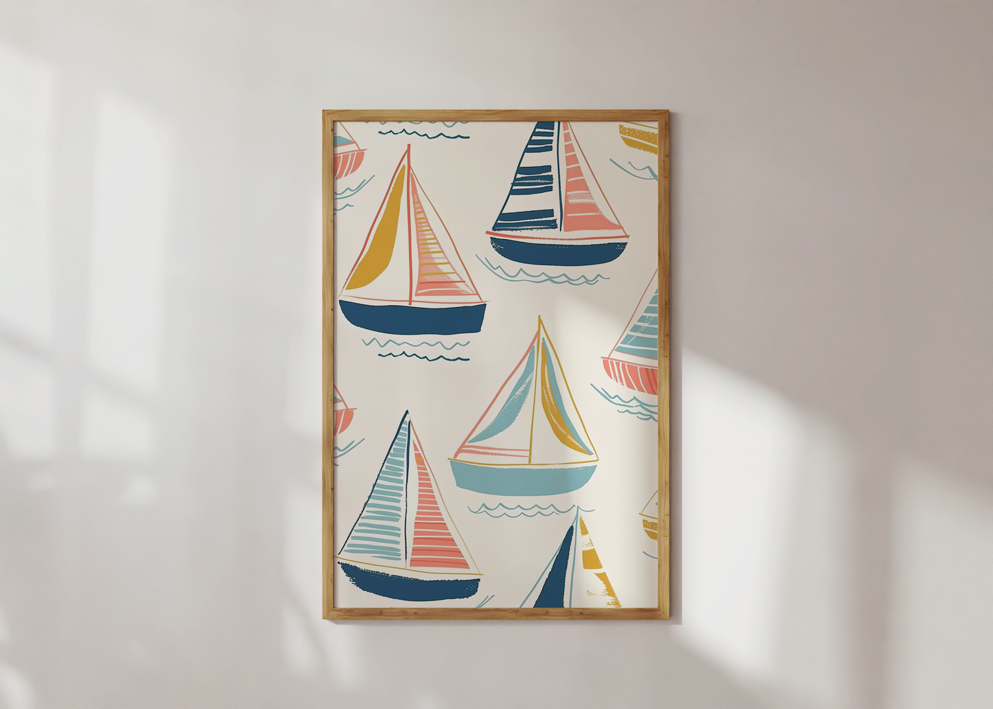 Sailboat Nursery Art Print - Nautical Kids Room Decor