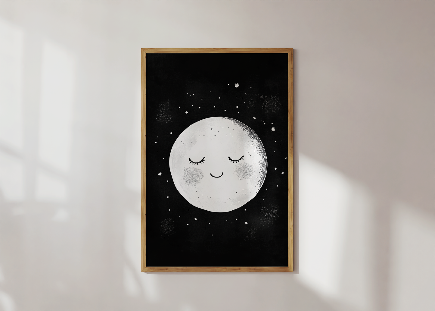 Adorable Moon Art Print - Modern Nursery Wall Art
