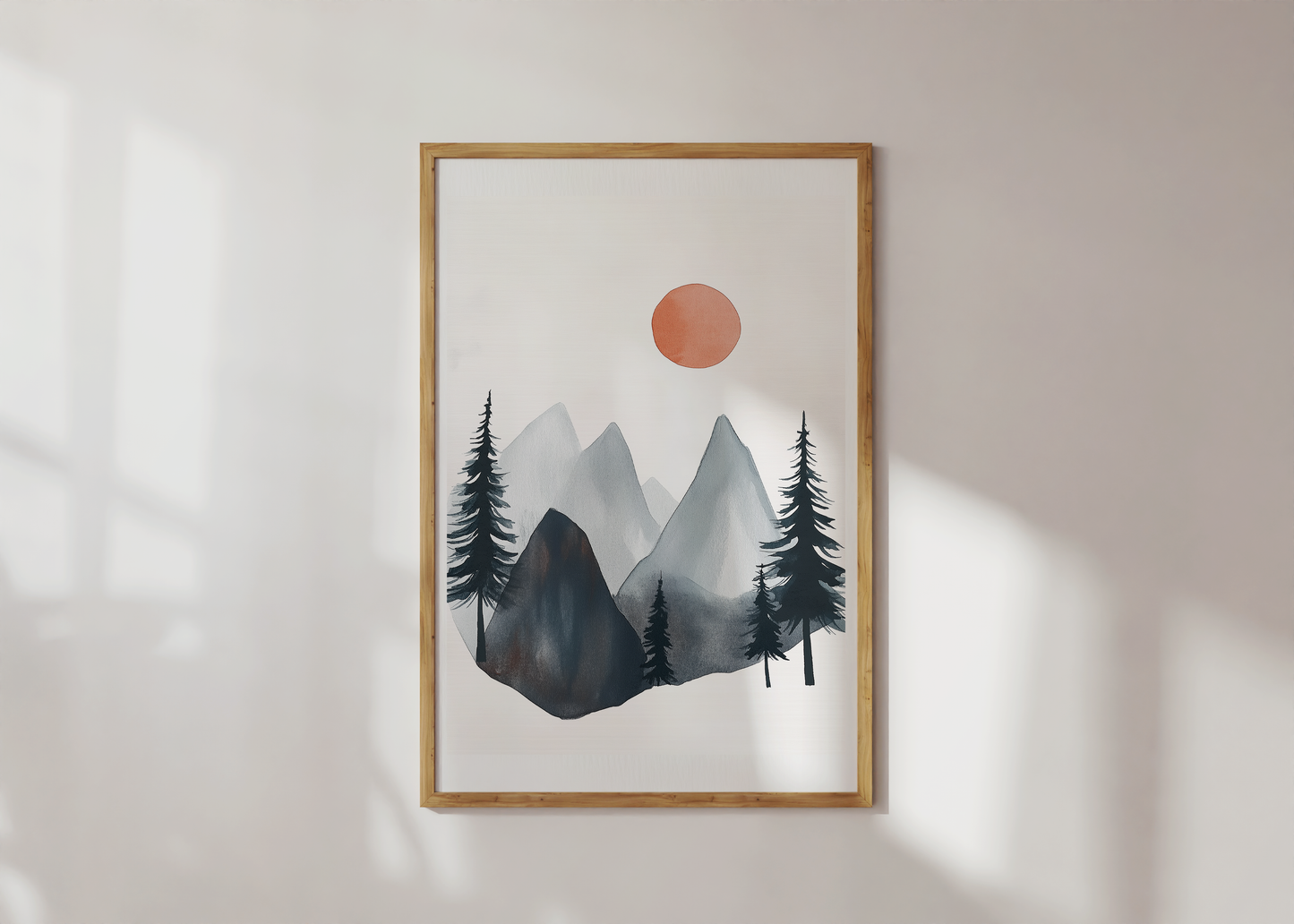Mountain Nursery Art Print - Minimalist Watercolor