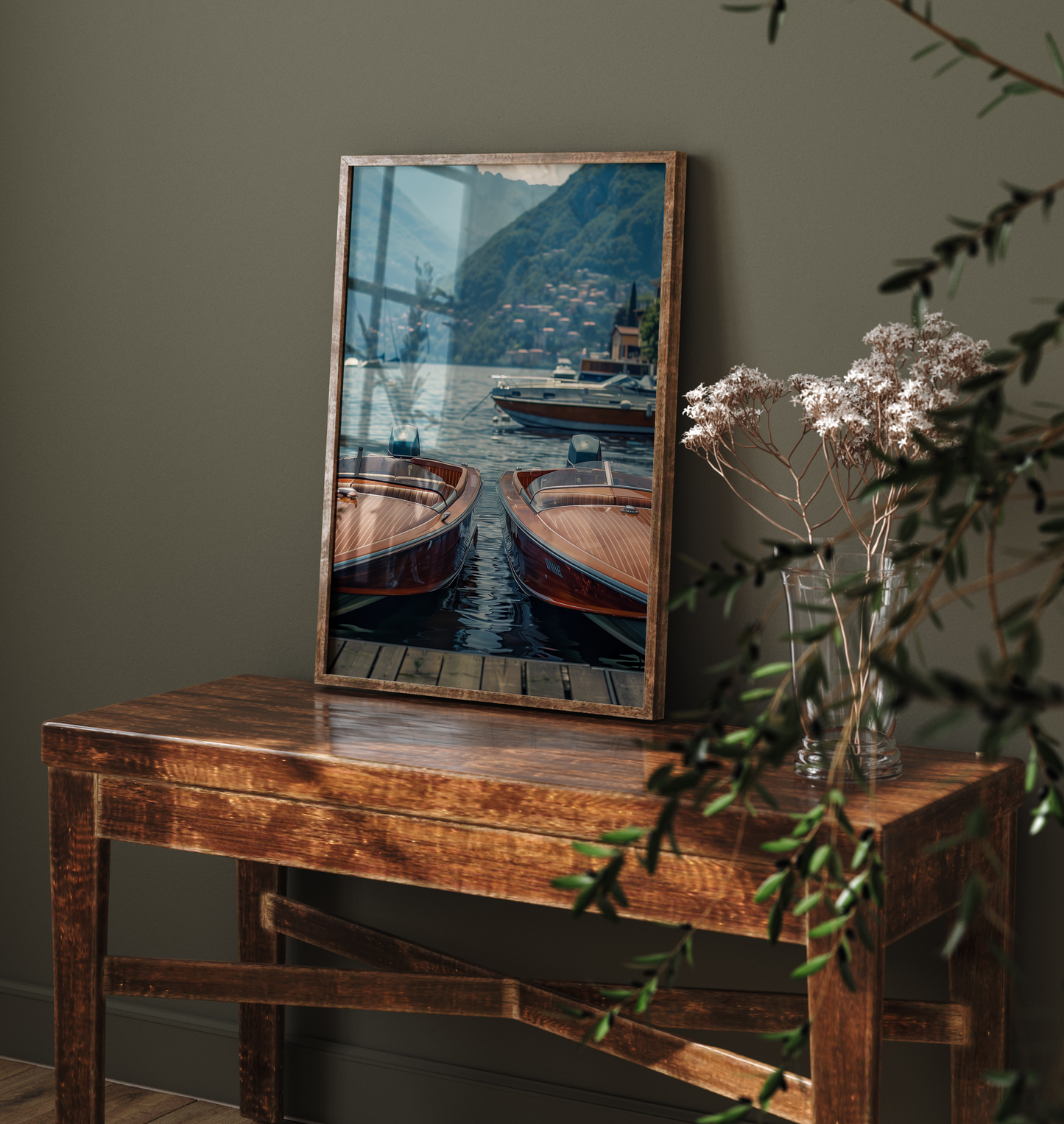 Classic Wooden Speedboats Print - Lakehouse Decor