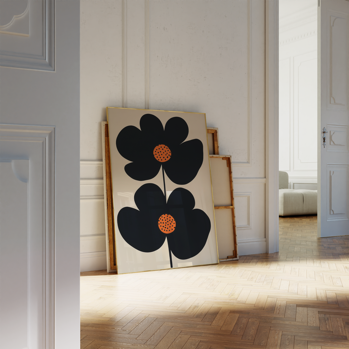 Bold Minimalist Poppy Art Print - Modern Floral Wall Art