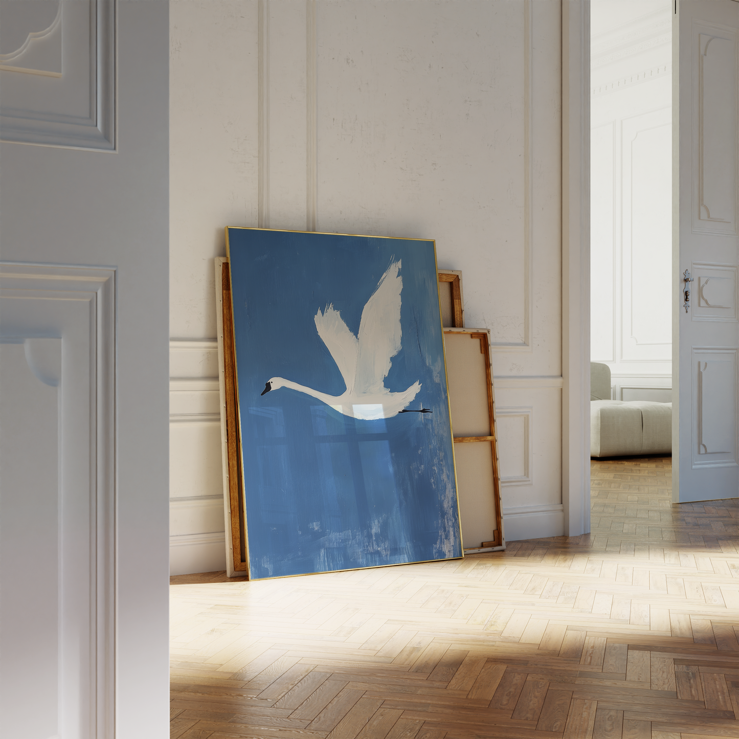 Nursery Swan Wall Art - Minimalist Baby Room Decor