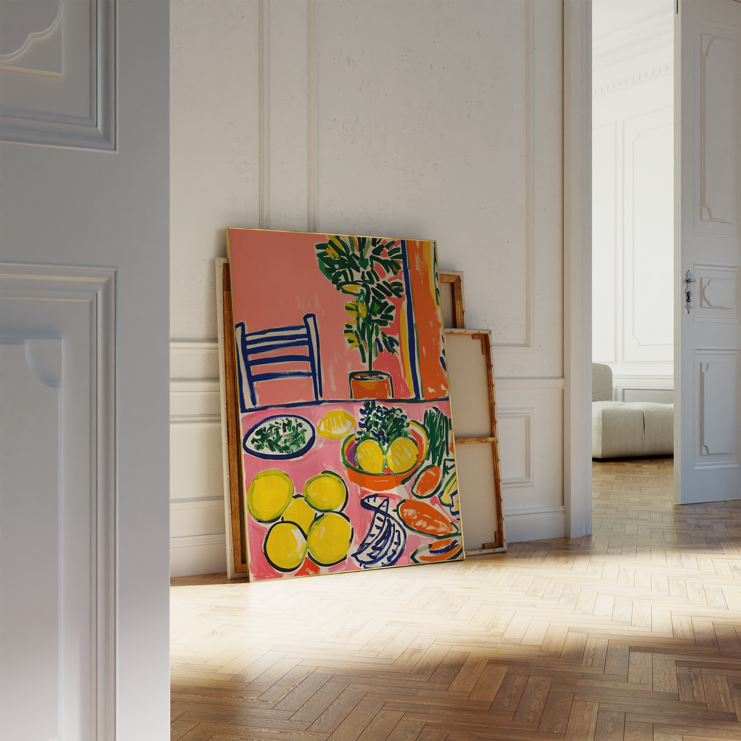 Bold Maximalist Fruit and Vegetable Print