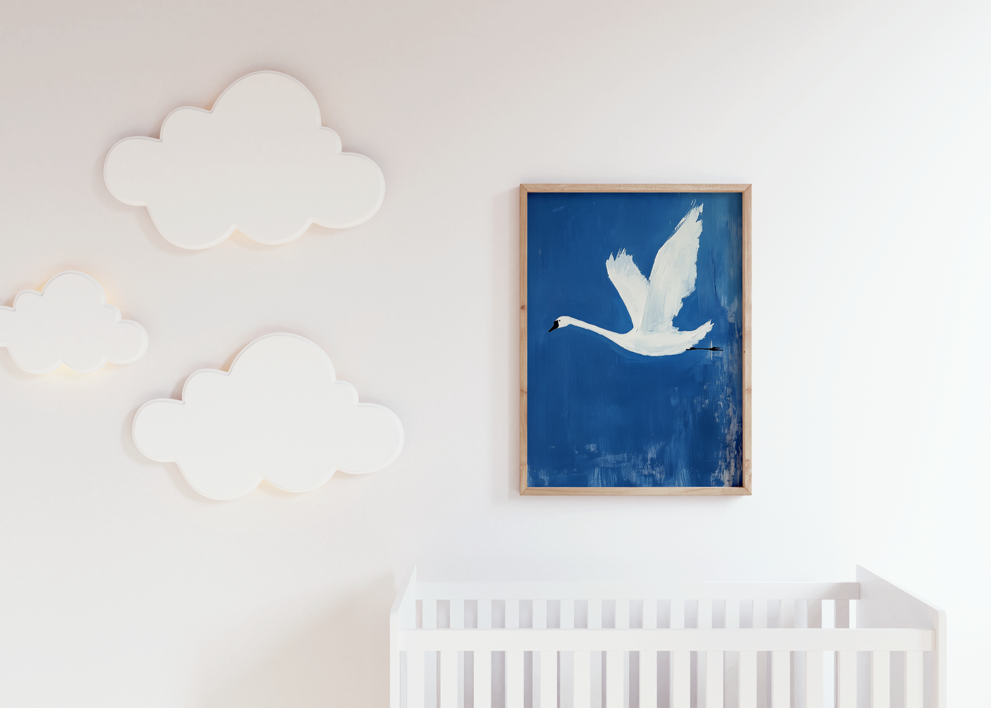 Nursery Swan Wall Art - Minimalist Baby Room Decor