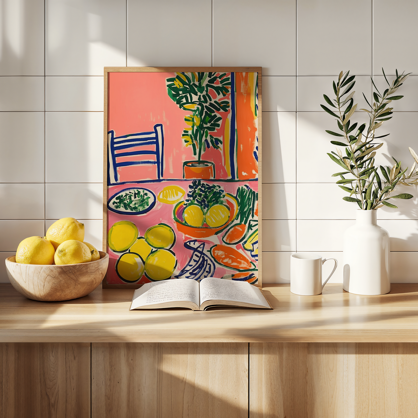 Bold Maximalist Fruit and Vegetable Print