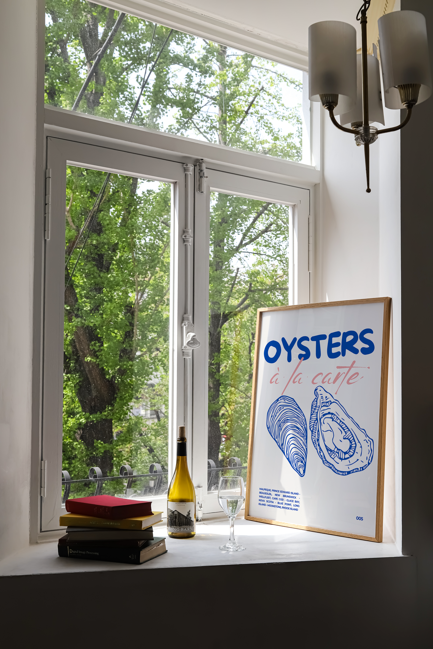 Chic Oyster Illustration Print - Coastal Kitchen Art