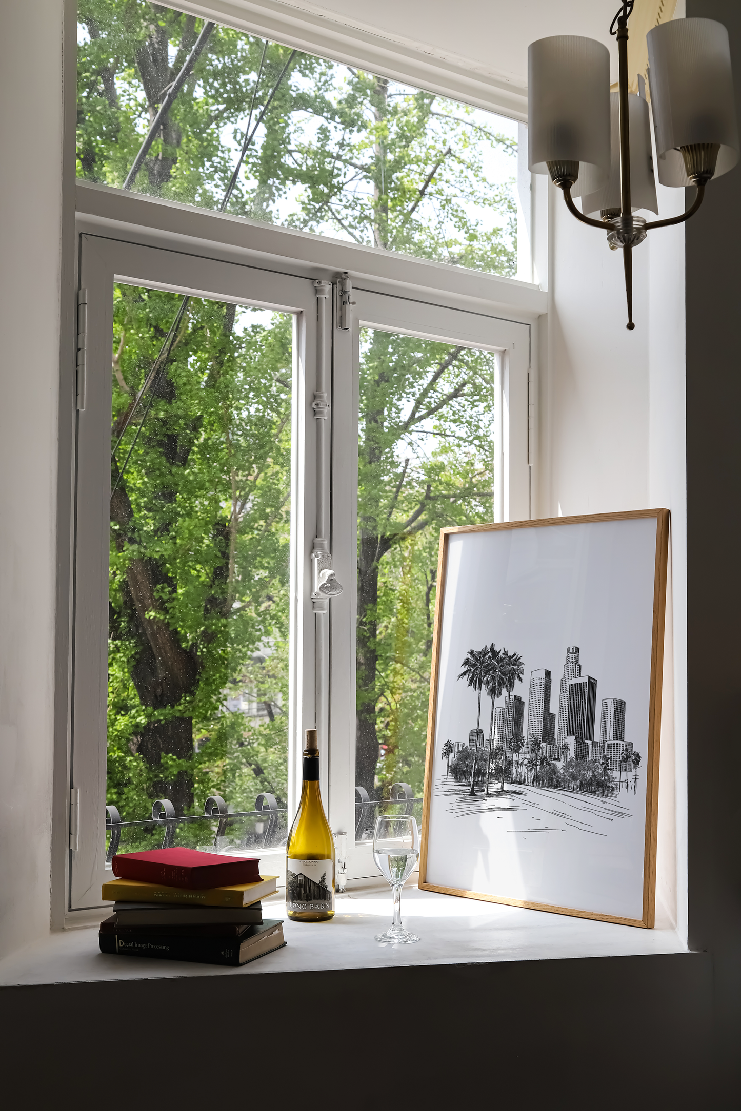 Los Angeles Skyline Print - Minimalist Black and White Cityscape
