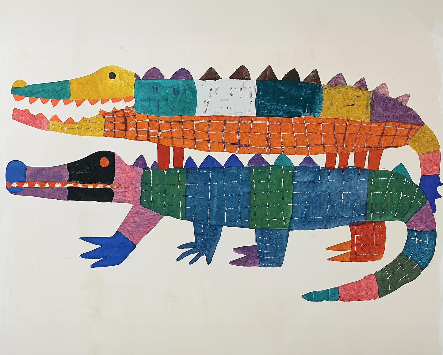 Whimsical Colorful Crocodile Art Print - Colorful Jungle Nursery