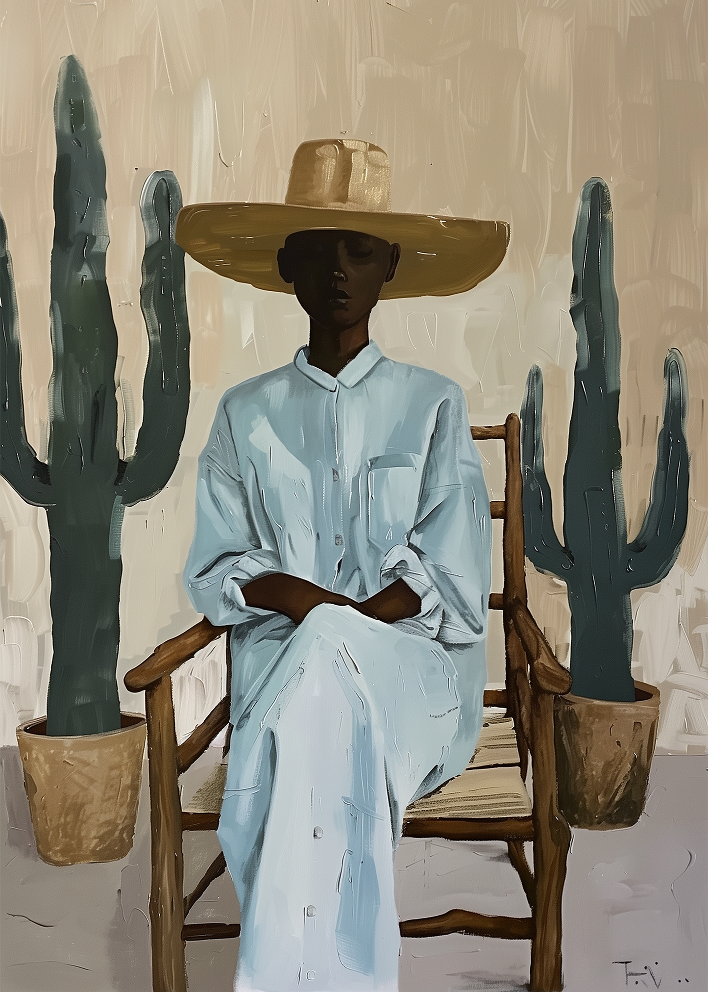 Minimalist African American Desert Illustration