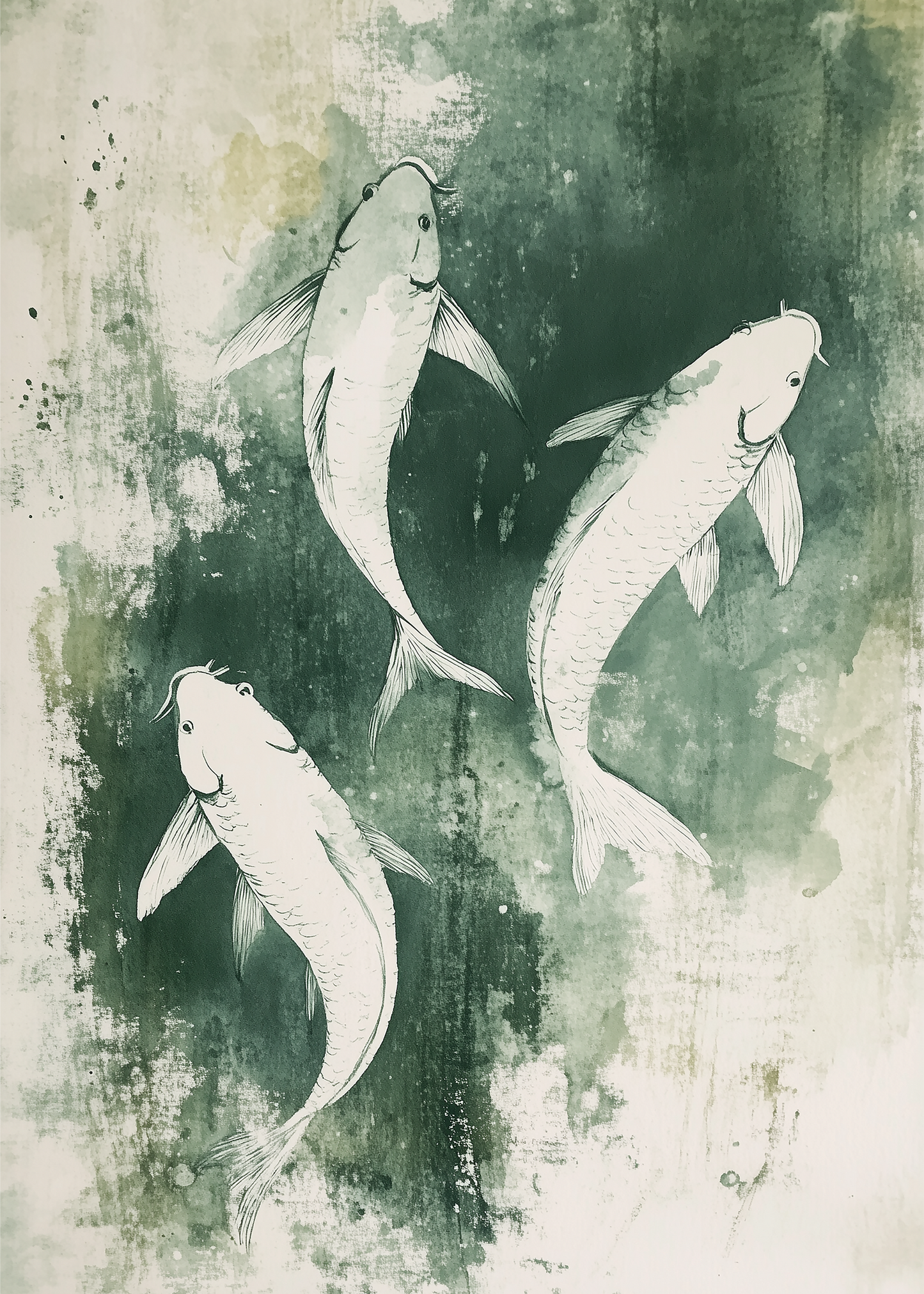 Elegant Koi Fish Wall Art - Minimalist Zen Decor