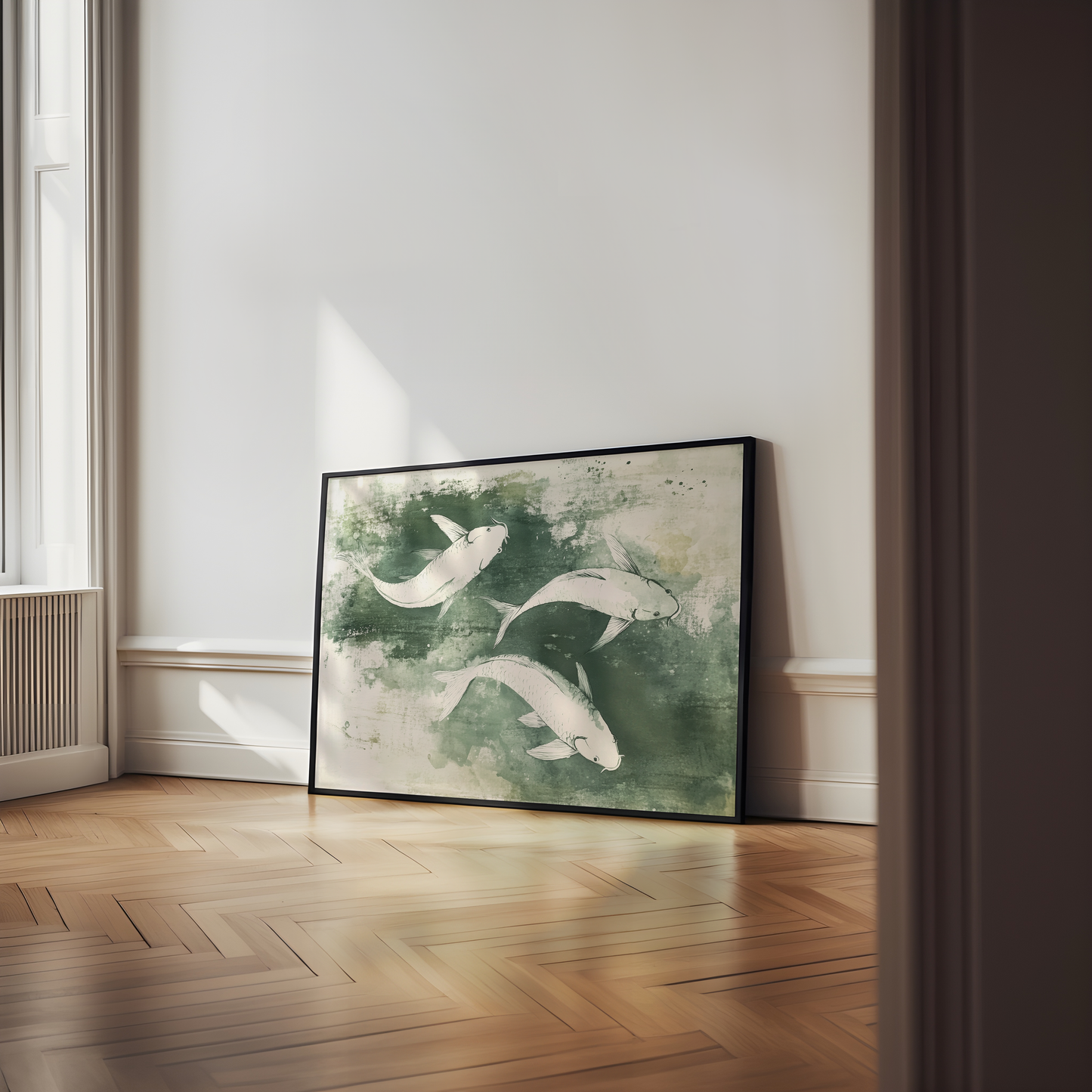 Elegant Koi Fish Wall Art - Minimalist Zen Decor