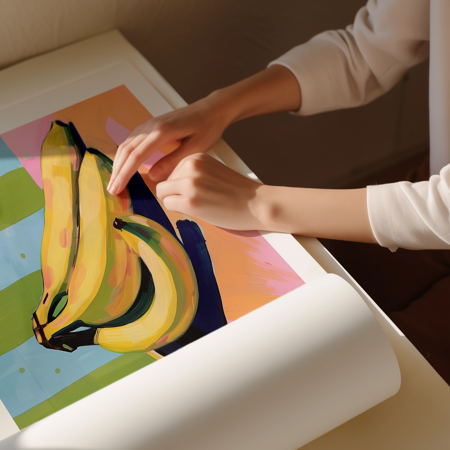 Vibrant Banana Art Print - Colorful Kitchen Wall Art