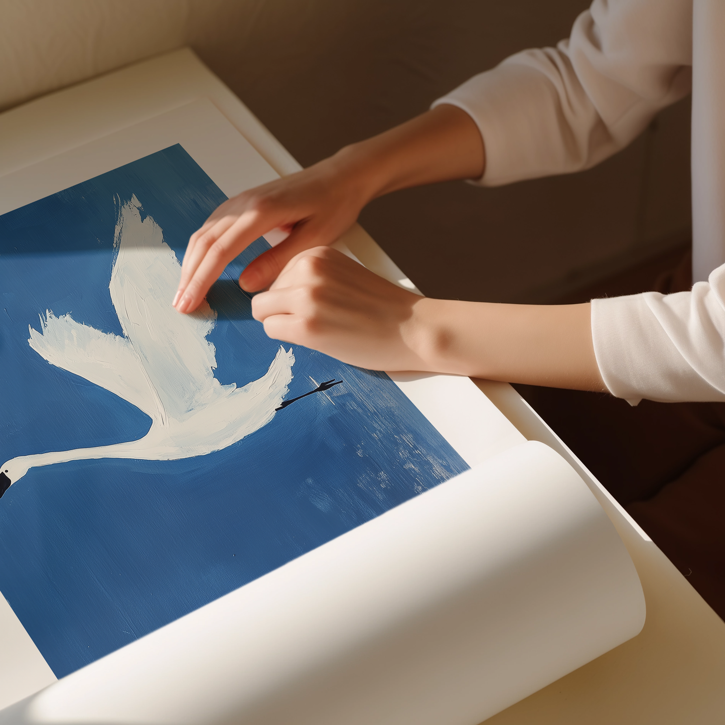 Nursery Swan Wall Art - Minimalist Baby Room Decor