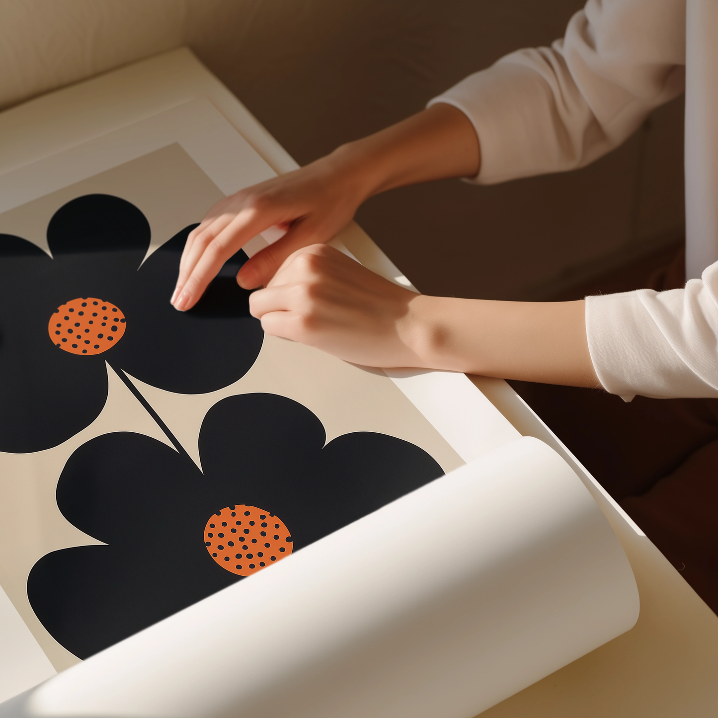 Bold Minimalist Poppy Art Print - Modern Floral Wall Art