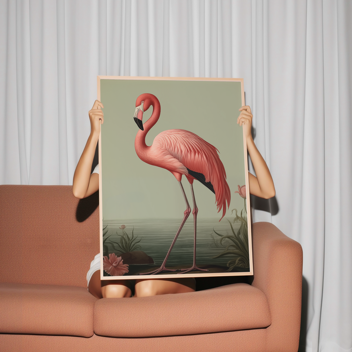 Flamingo Art Print - Vibrant Tropical Bird Illustration