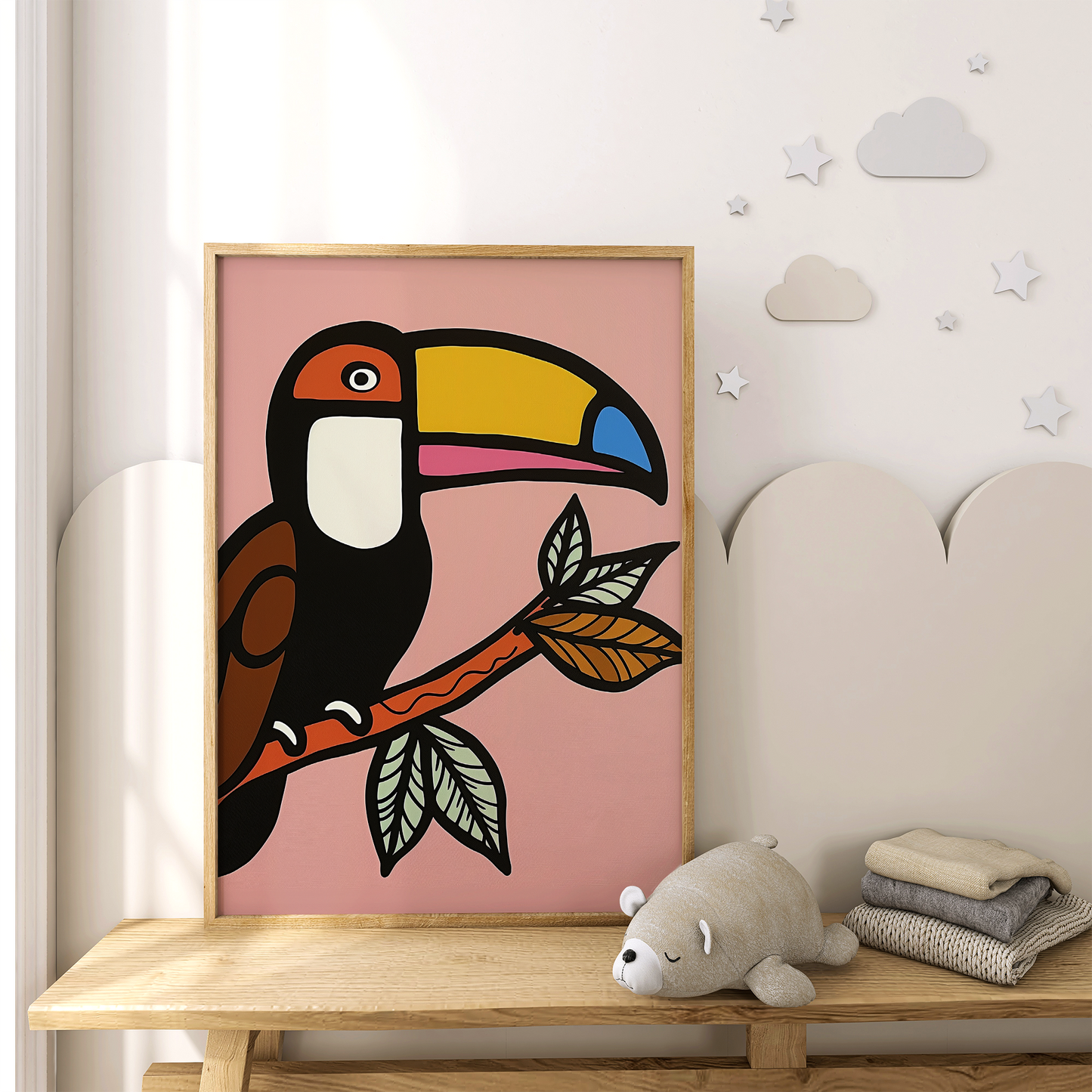 Colorful Toucan Bird Art Print - Jungle Nursery Wall Decor