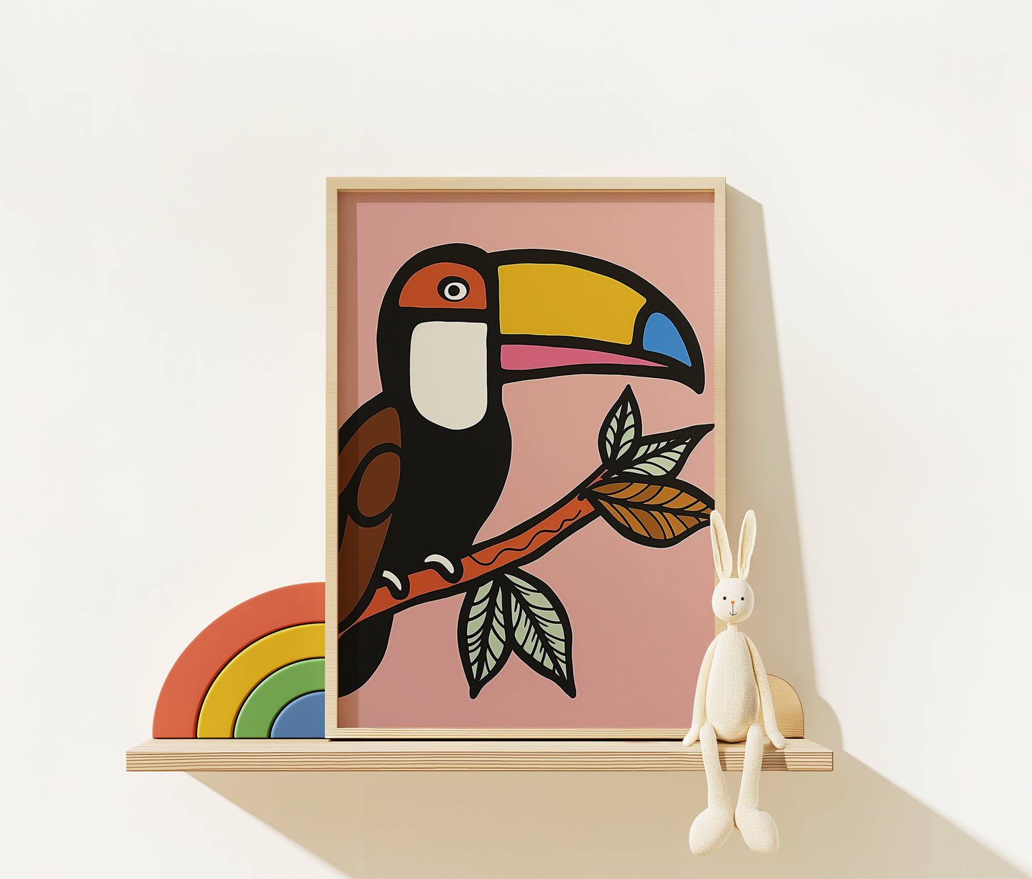 Colorful Toucan Bird Art Print - Jungle Nursery Wall Decor