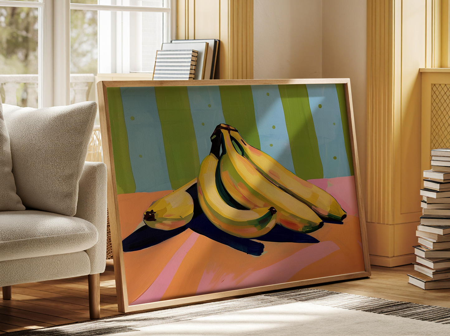 Vibrant Banana Art Print - Colorful Kitchen Wall Art