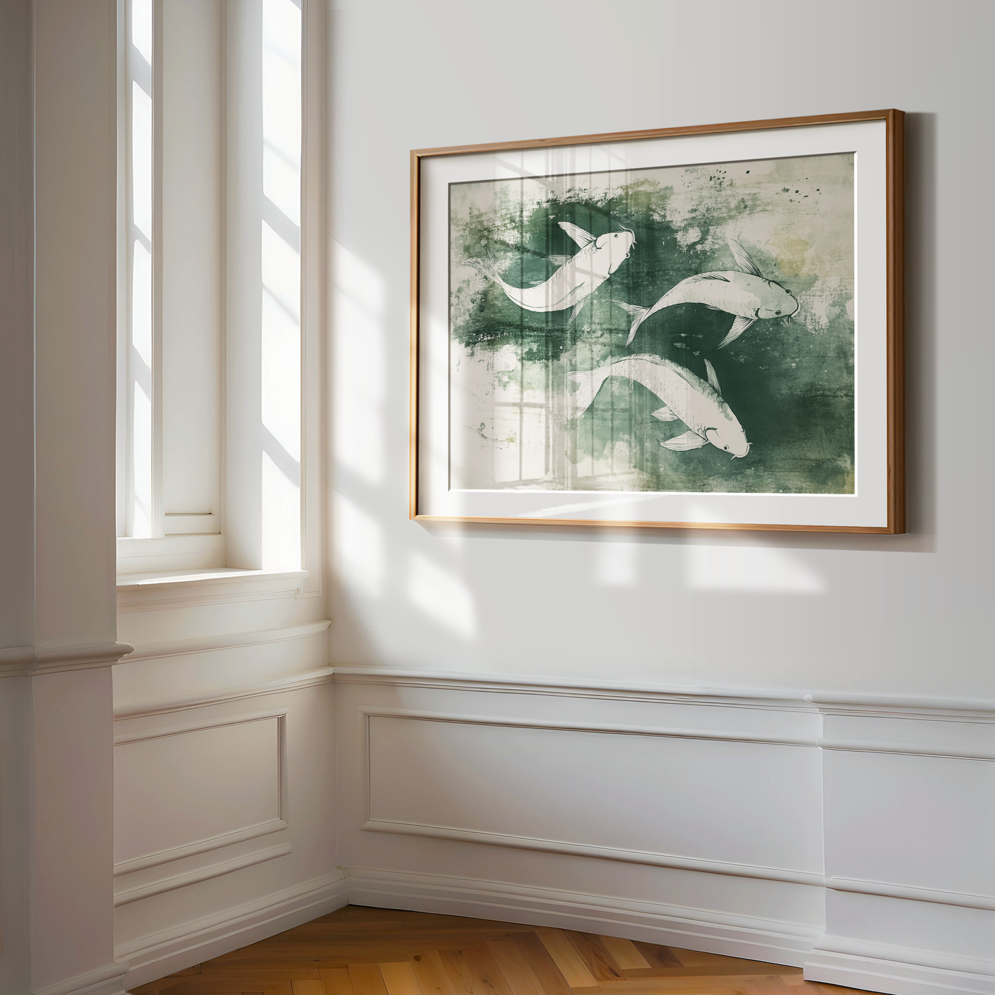 Elegant Koi Fish Wall Art - Minimalist Zen Decor