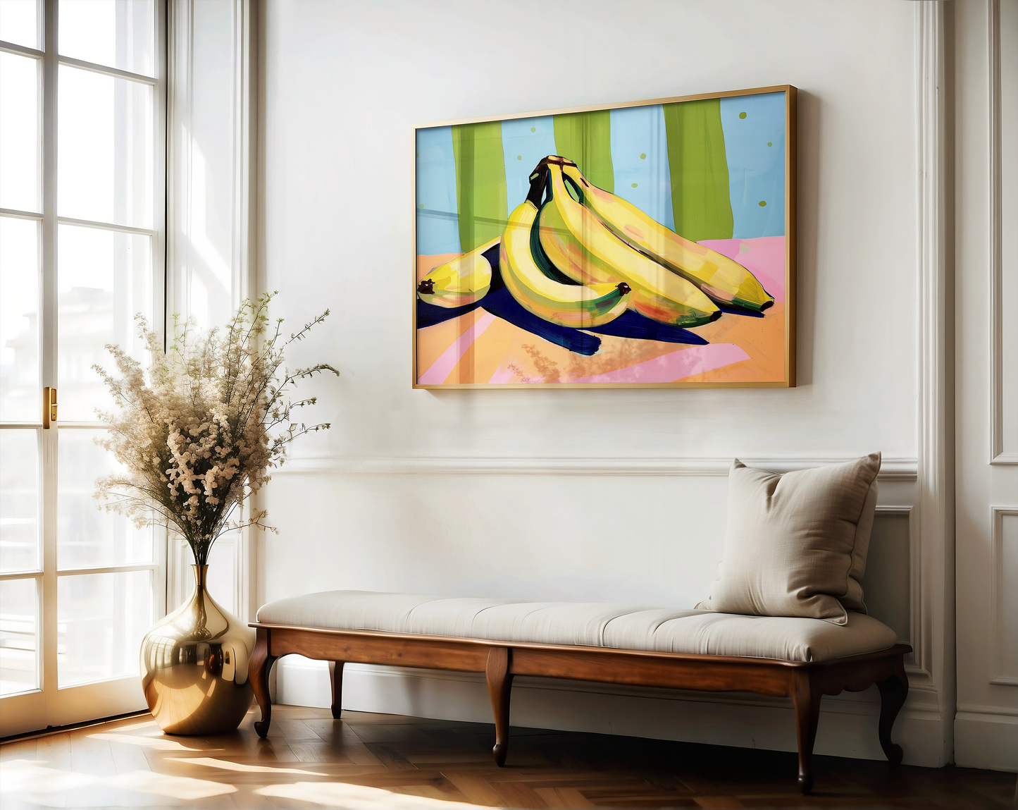 Vibrant Banana Art Print - Colorful Kitchen Wall Art