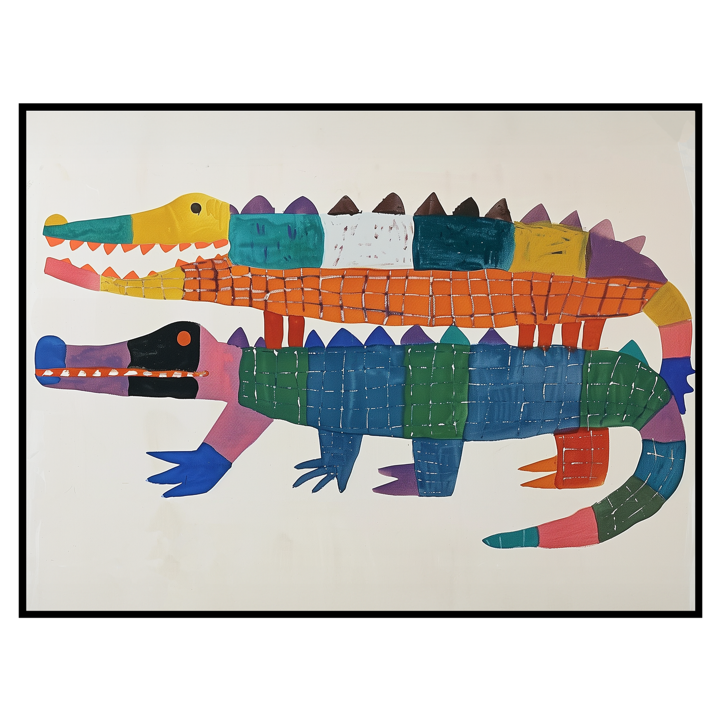 Whimsical Colorful Crocodile Art Print - Colorful Jungle Nursery