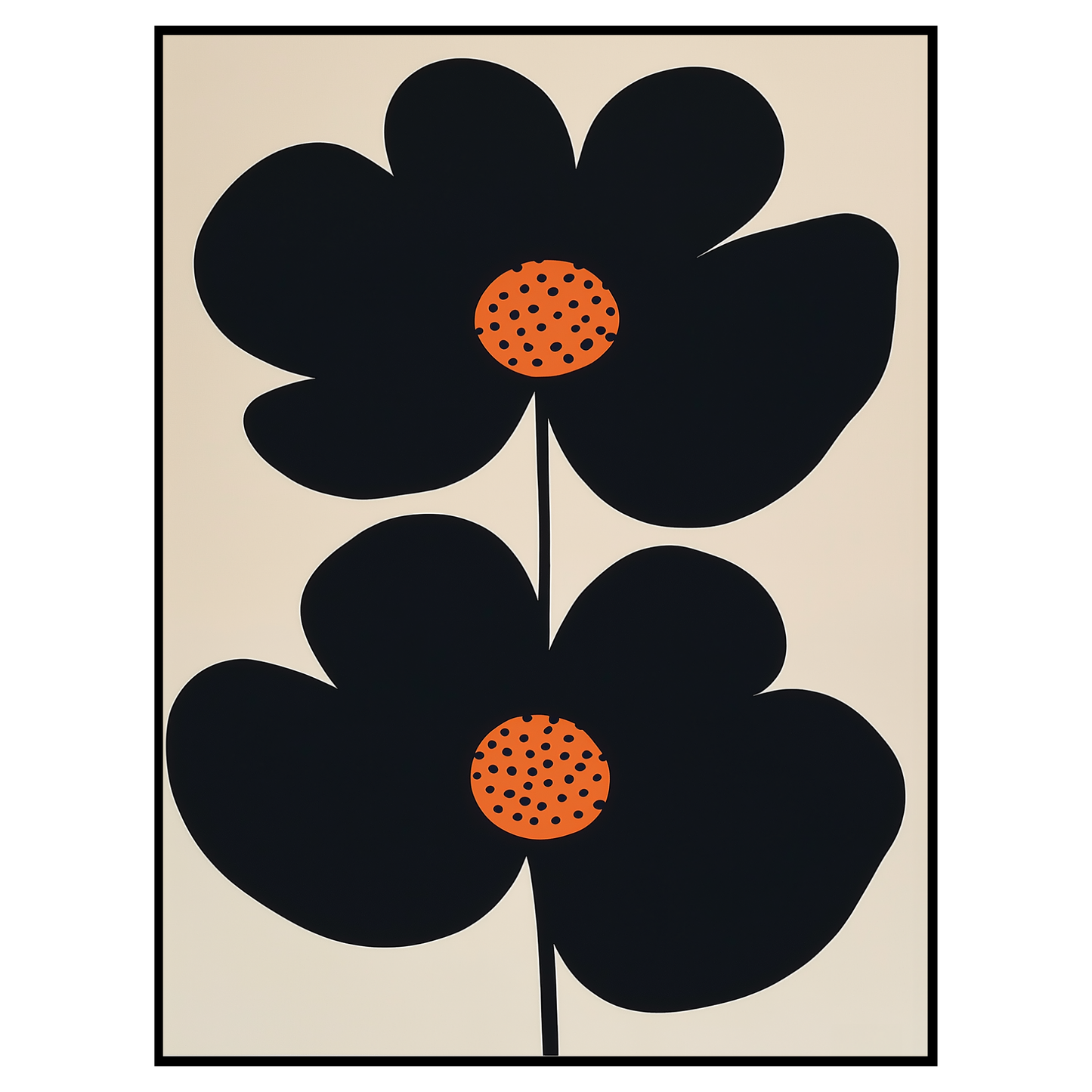 Bold Minimalist Poppy Art Print - Modern Floral Wall Art