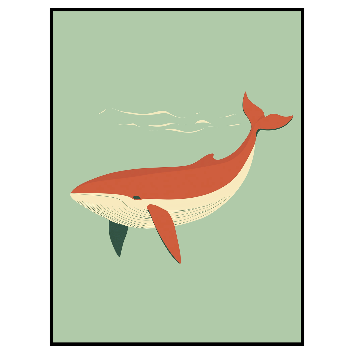 Whimsical Minimalist Whale - Nursery Print