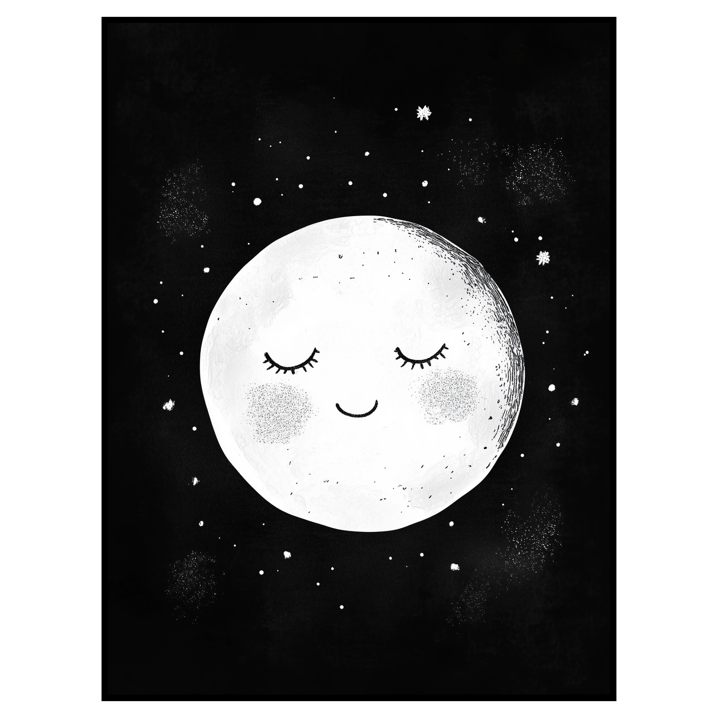 Adorable Moon Art Print - Modern Nursery Wall Art