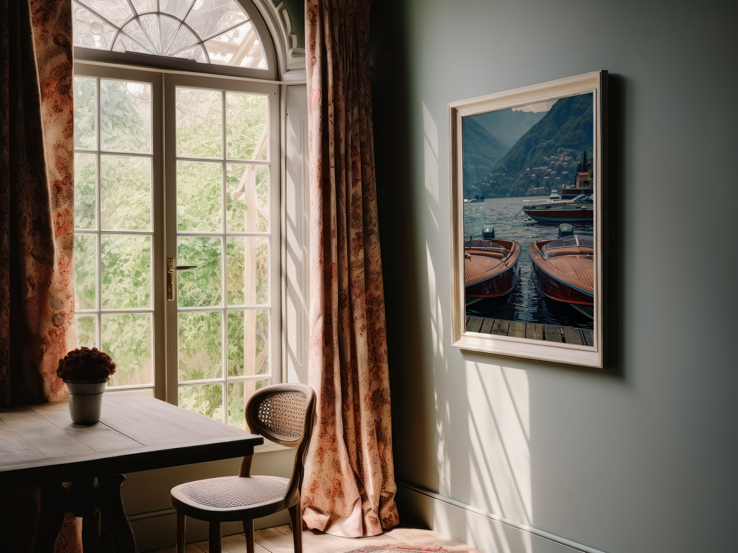 Classic Wooden Speedboats Print - Lakehouse Decor