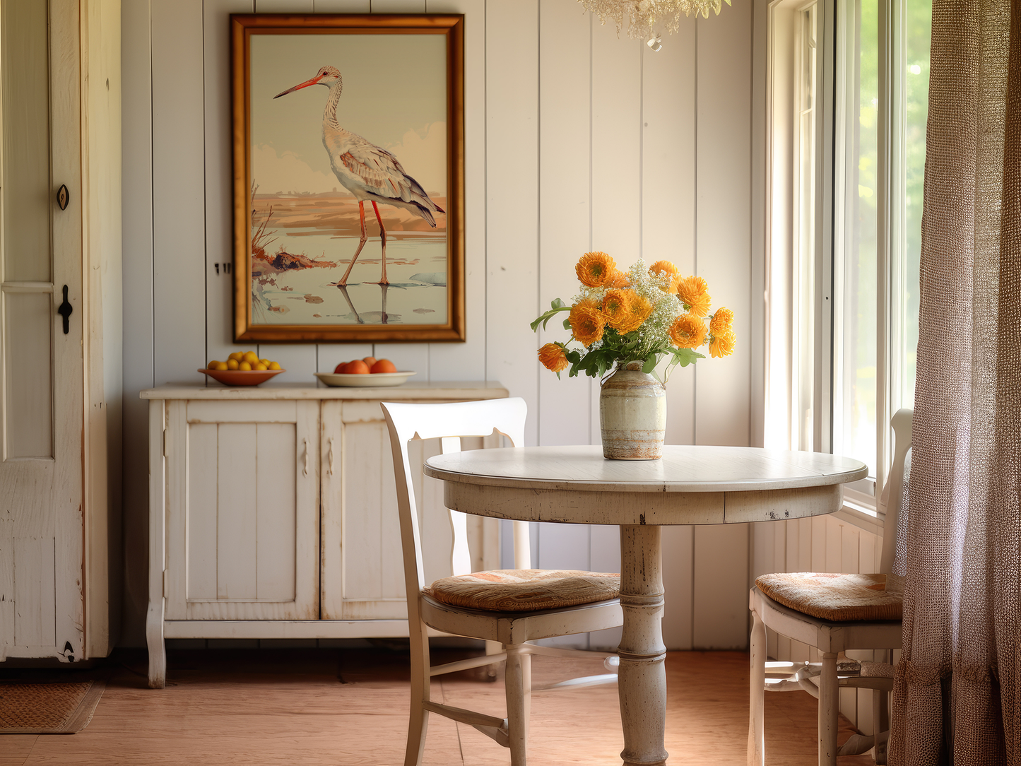 Serene Shorebird Art Print - Detailed Wader Bird Illustration