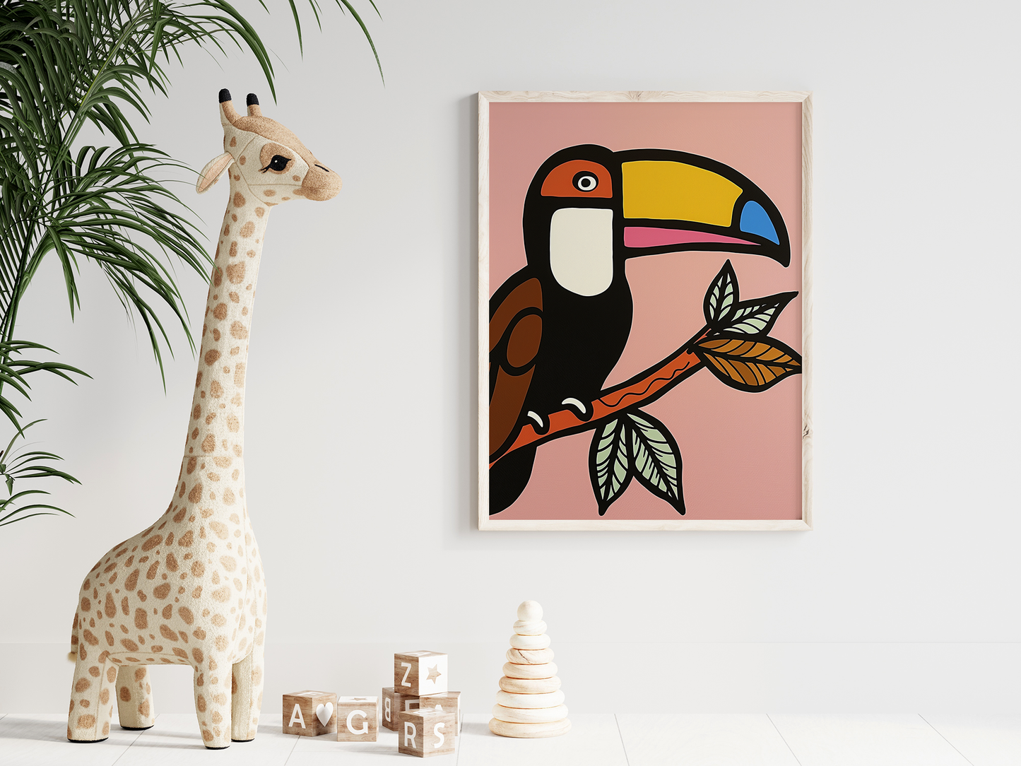 Colorful Toucan Bird Art Print - Jungle Nursery Wall Decor