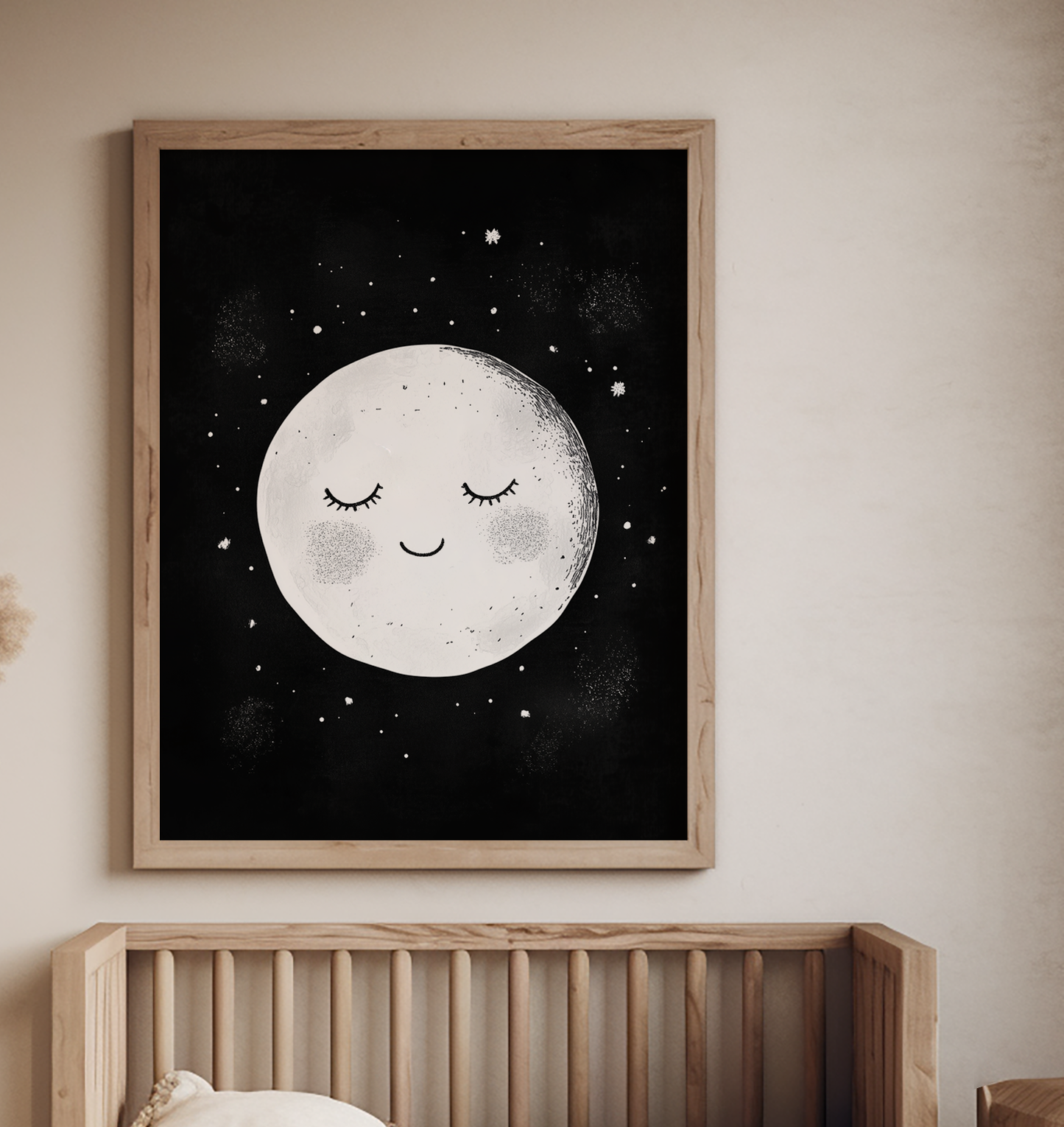Adorable Moon Art Print - Modern Nursery Wall Art