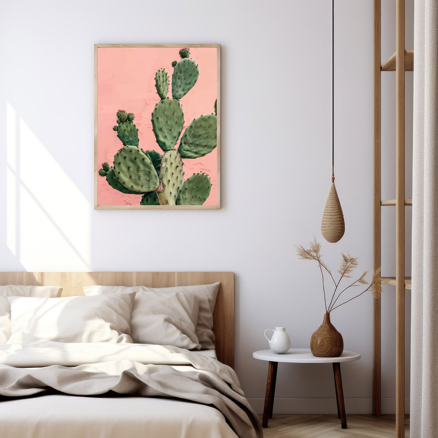 Prickly Pear Cactus Print - Chic Pink Desert Botanical Wall Art